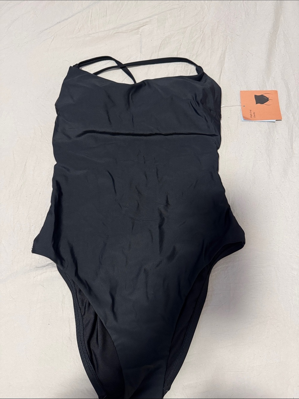 Shade & Shore Black One-Piece Swimsuit with Thin Straps